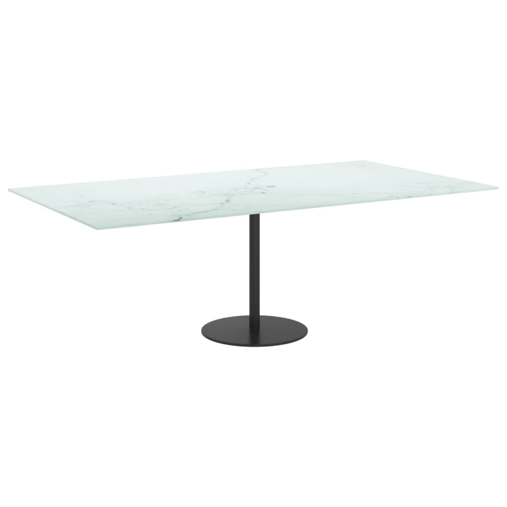 Stolna ploča bijela 120x65 cm 8 mm staklena s mramornim uzorkom
