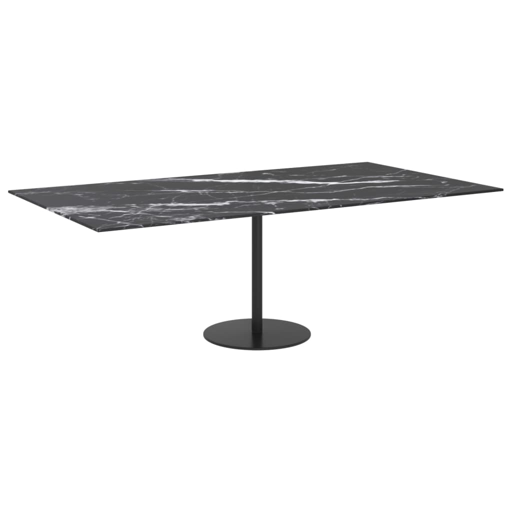 Stolna ploča crna 120 x 65 cm 8 mm staklena s mramornim uzorkom