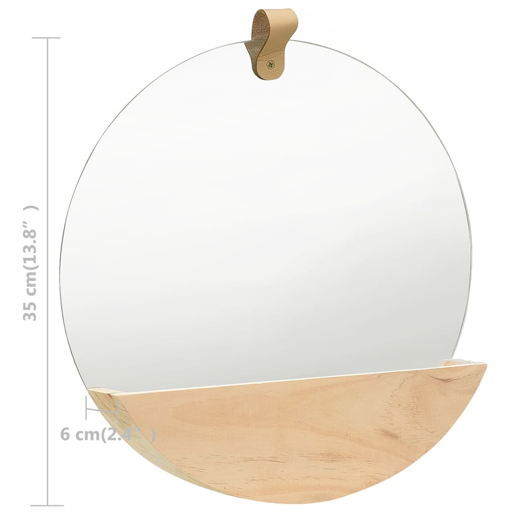 Zidno ogledalo od masivne borovine 35 cm