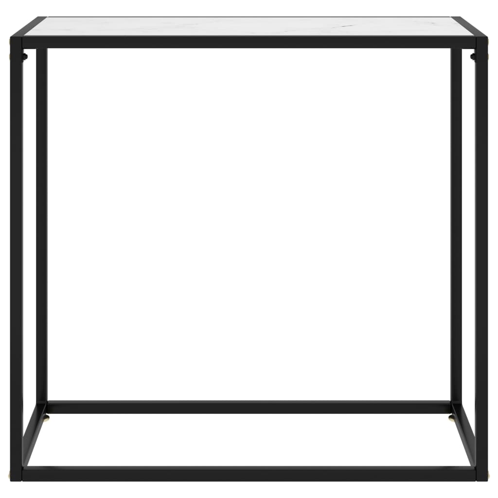 Konzolni stol bijeli 80 x 35 x 75 cm od kaljenog stakla