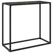 Konzolni stol crni 80 x 35 x 75 cm od kaljenog stakla