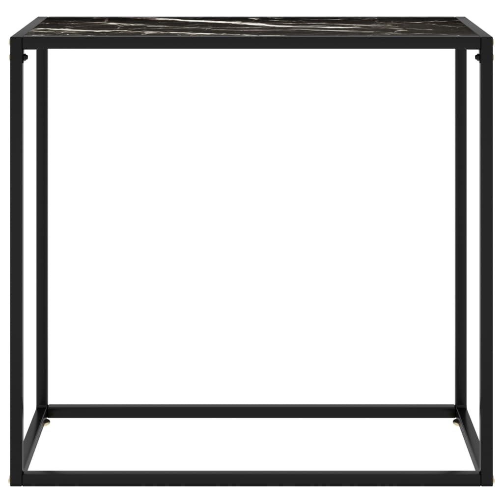 Konzolni stol crni 80 x 35 x 75 cm od kaljenog stakla