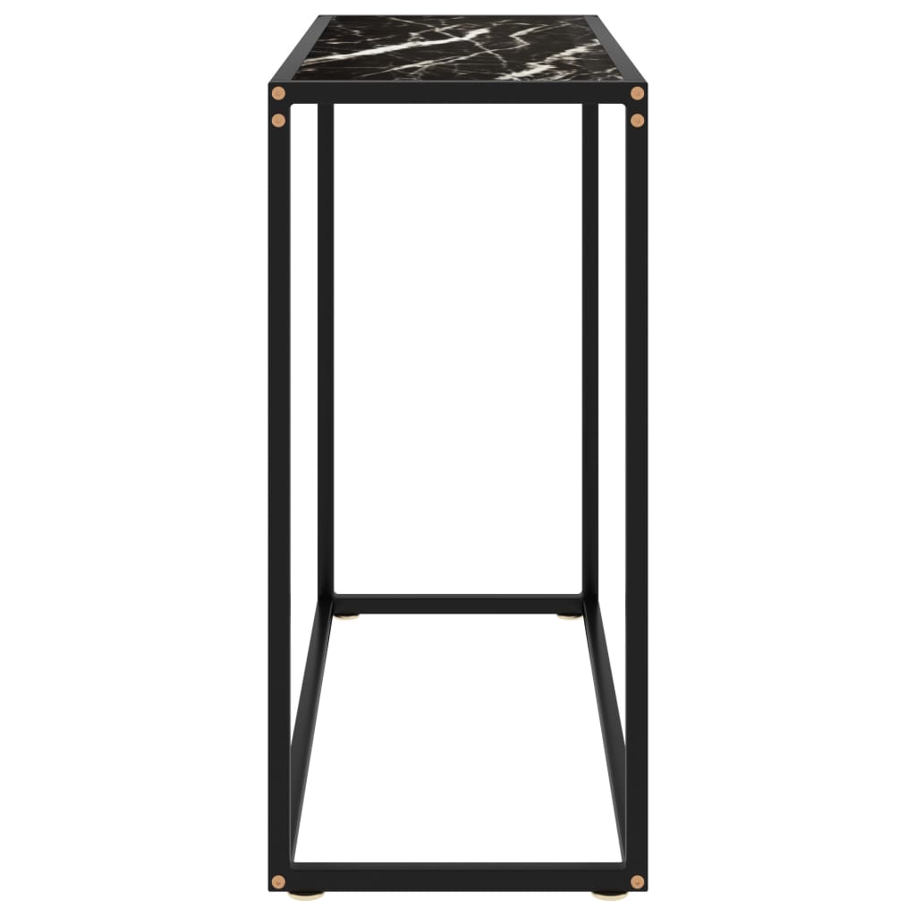 Konzolni stol crni 80 x 35 x 75 cm od kaljenog stakla