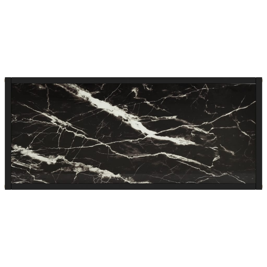 Konzolni stol crni 80 x 35 x 75 cm od kaljenog stakla