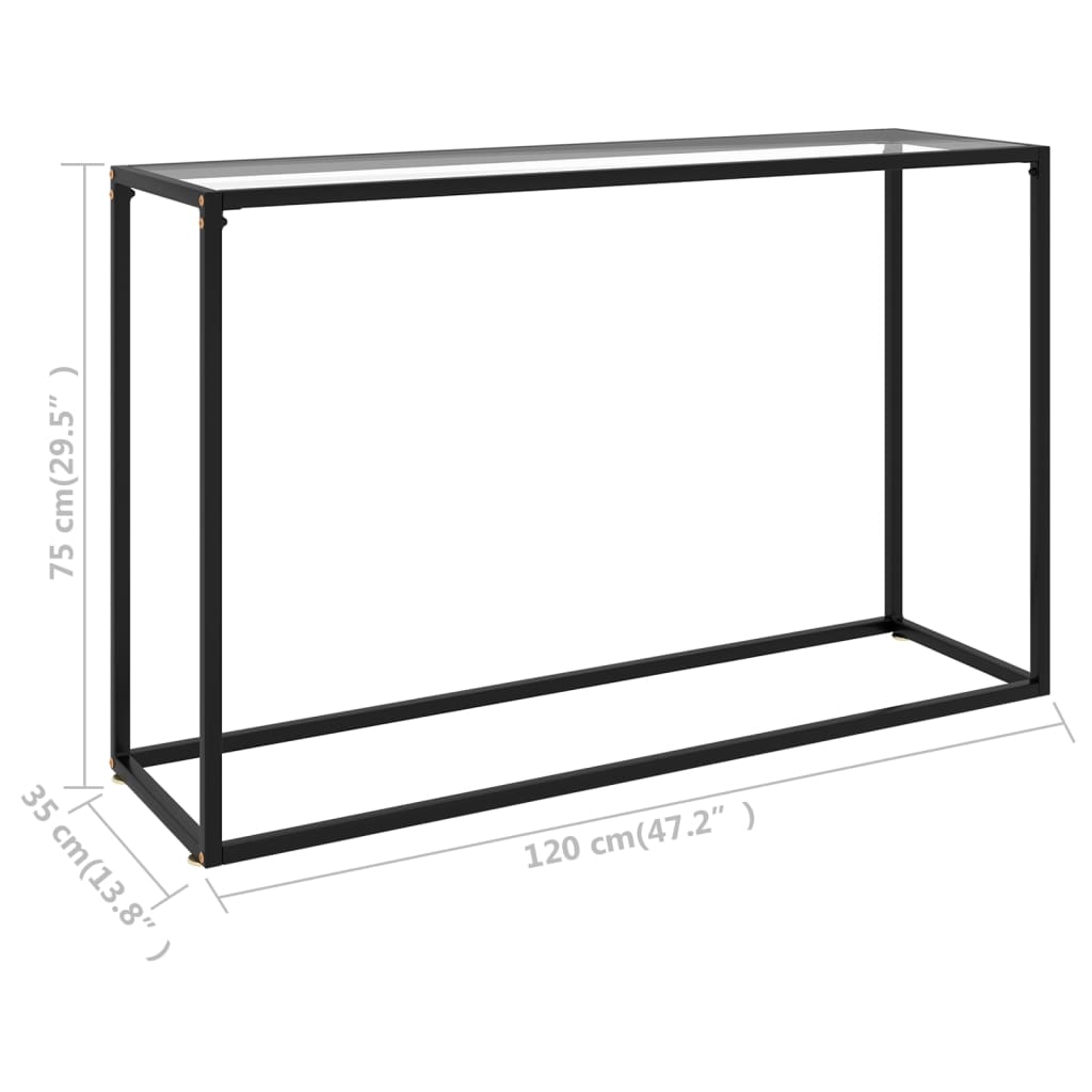 Konzolni stol prozirni 120 x 35 x 75 cm od kaljenog stakla