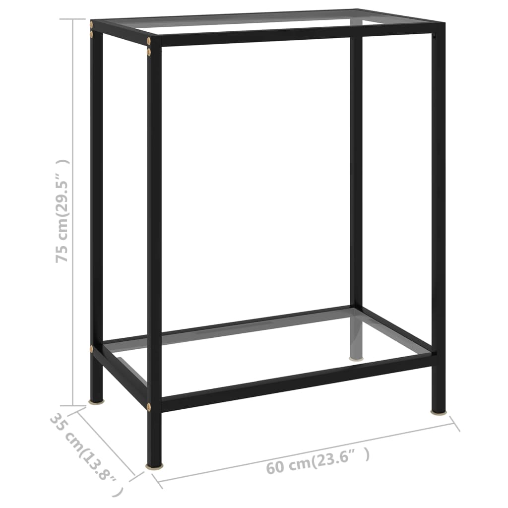 Konzolni stol prozirni 60 x 35 x 75 cm od kaljenog stakla