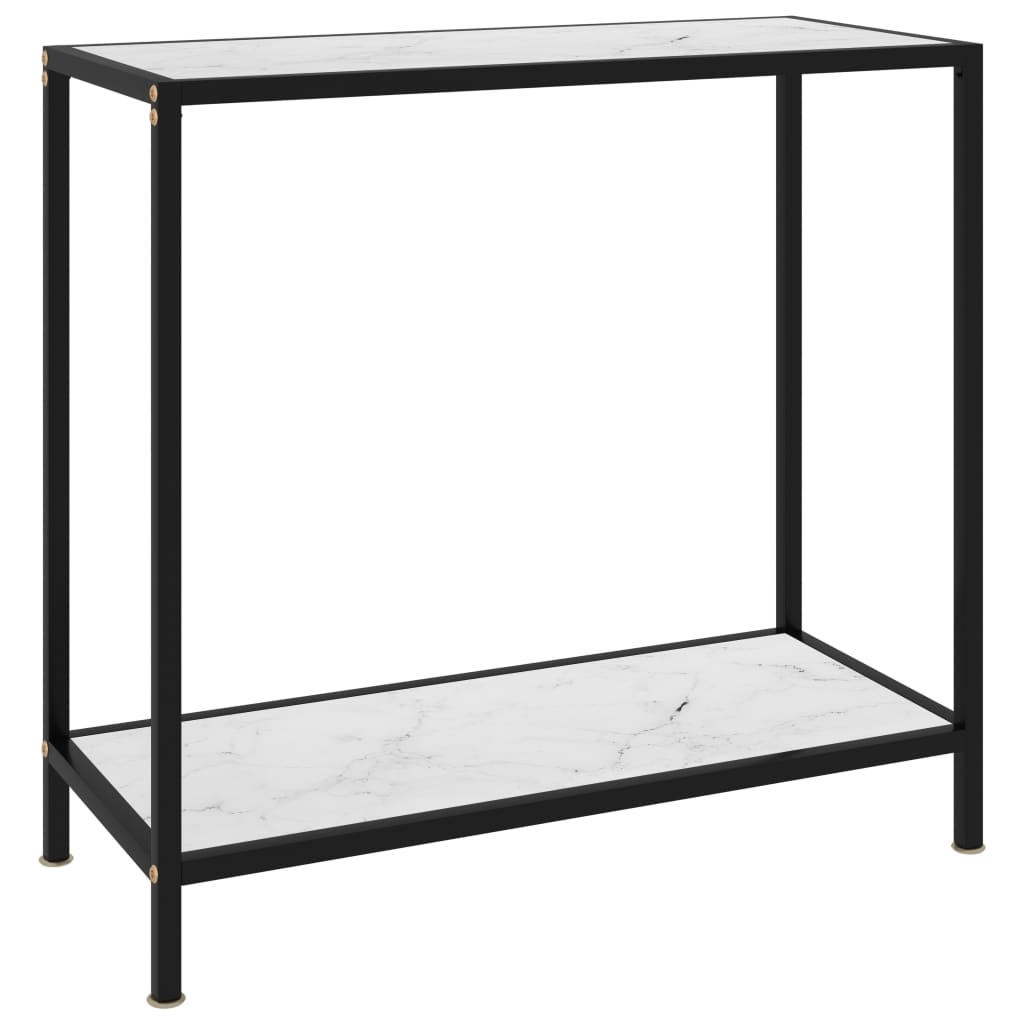 Konzolni stol bijeli 80 x 35 x 75 cm od kaljenog stakla