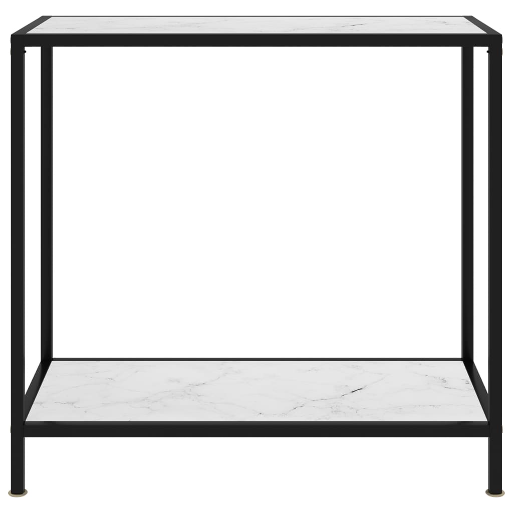 Konzolni stol bijeli 80 x 35 x 75 cm od kaljenog stakla