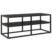 TV ormarić crni s crnim staklom 100 x 40 x 40 cm