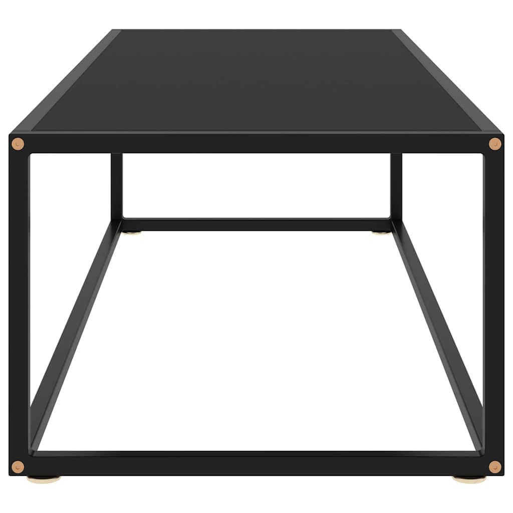 Stolić za kavu crni s crnim staklom 120 x 50 x 35 cm