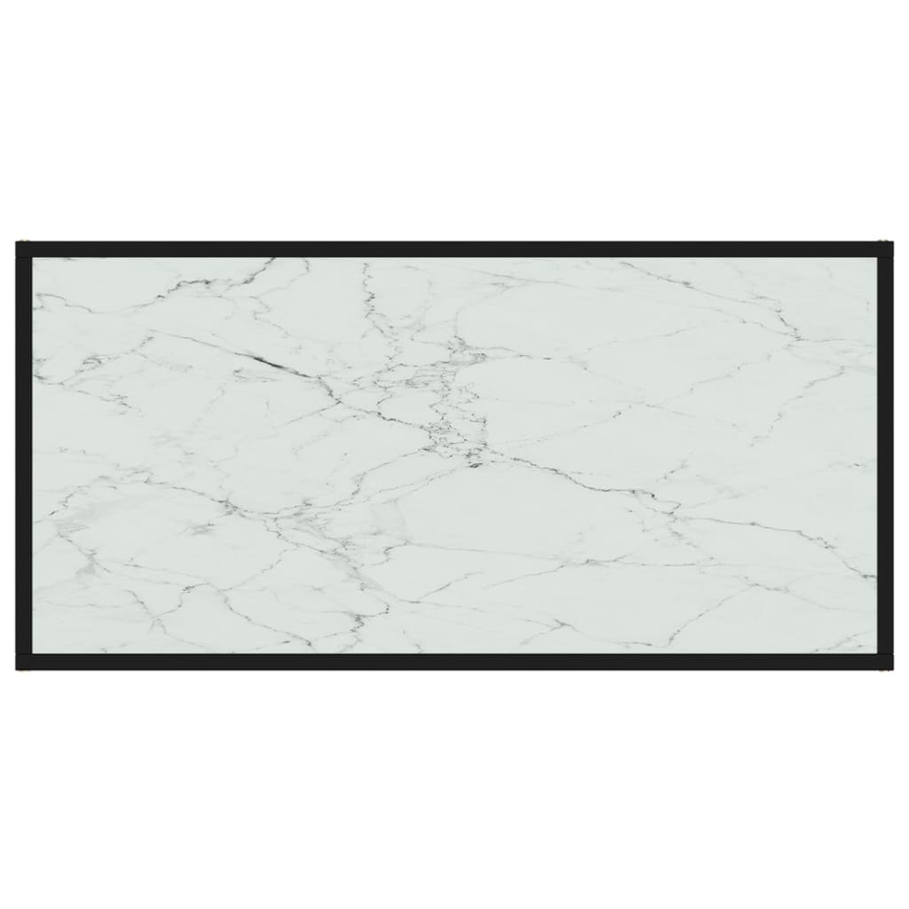 Stolić za kavu bijeli 100 x 50 x 35 cm od kaljenog stakla