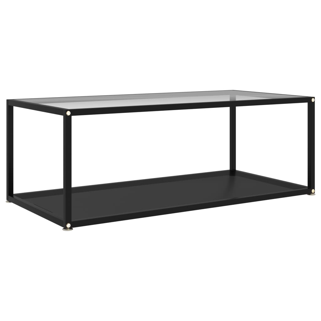 Stolić za kavu prozirni i crni 100 x 50 x 35 cm kaljeno staklo