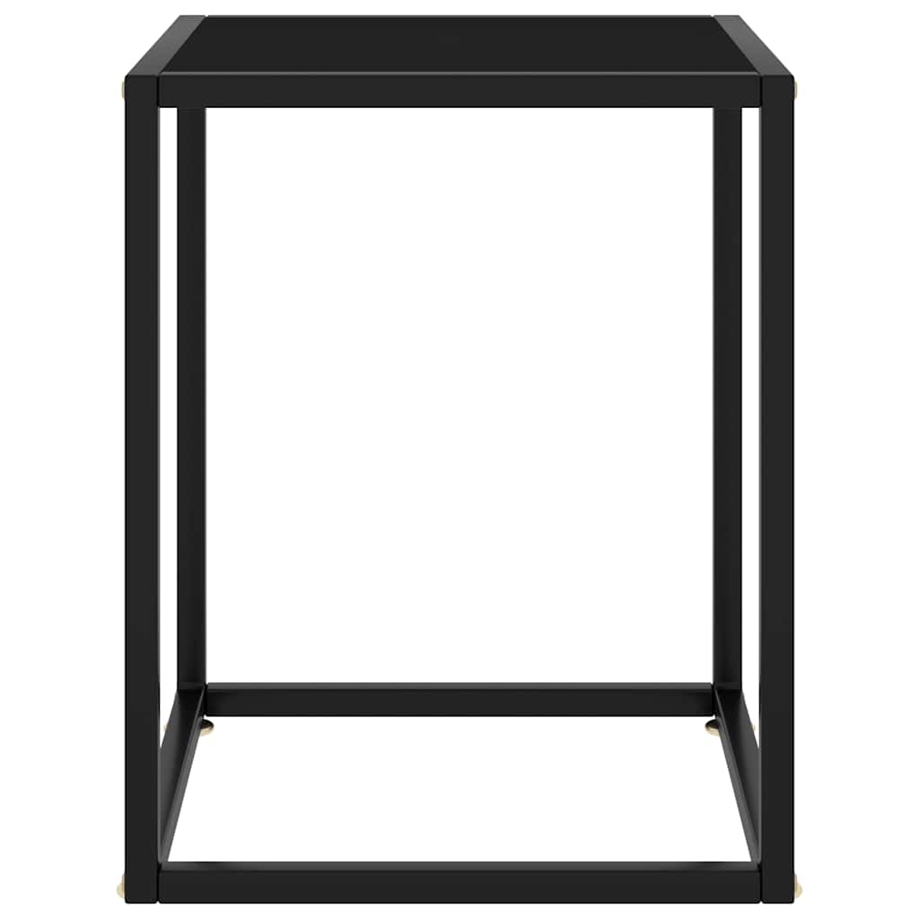 Stolić za kavu crni s crnim staklom 40 x 40 x 50 cm