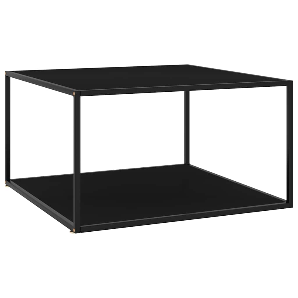 Stolić za kavu crni s crnim staklom 90 x 90 x 50 cm