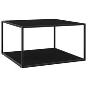 Stolić za kavu crni s crnim staklom 90 x 90 x 50 cm