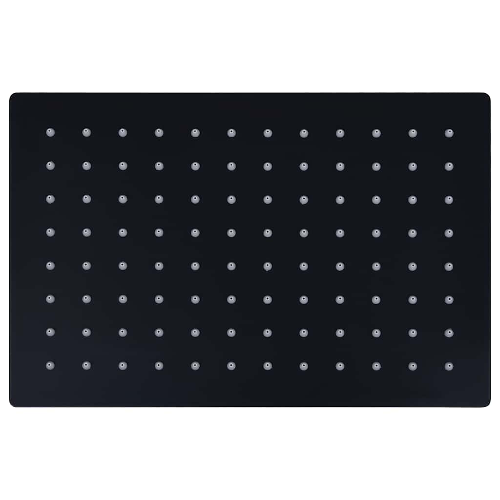 Glava za tuš od nehrđajućeg čelika 30 x 20 cm pravokutna crna