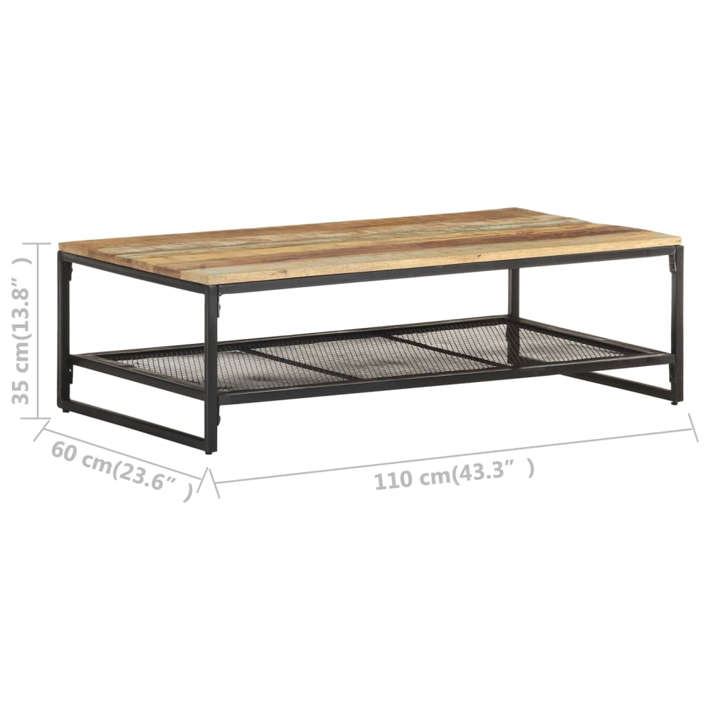 Stolić za kavu 110 x 60 x 35 cm od masivnog obnovljenog drva