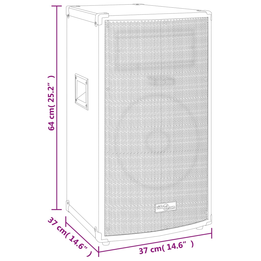 Profesionalni pasivni scenski zvučnik 1000 W crni 37x37x64cm