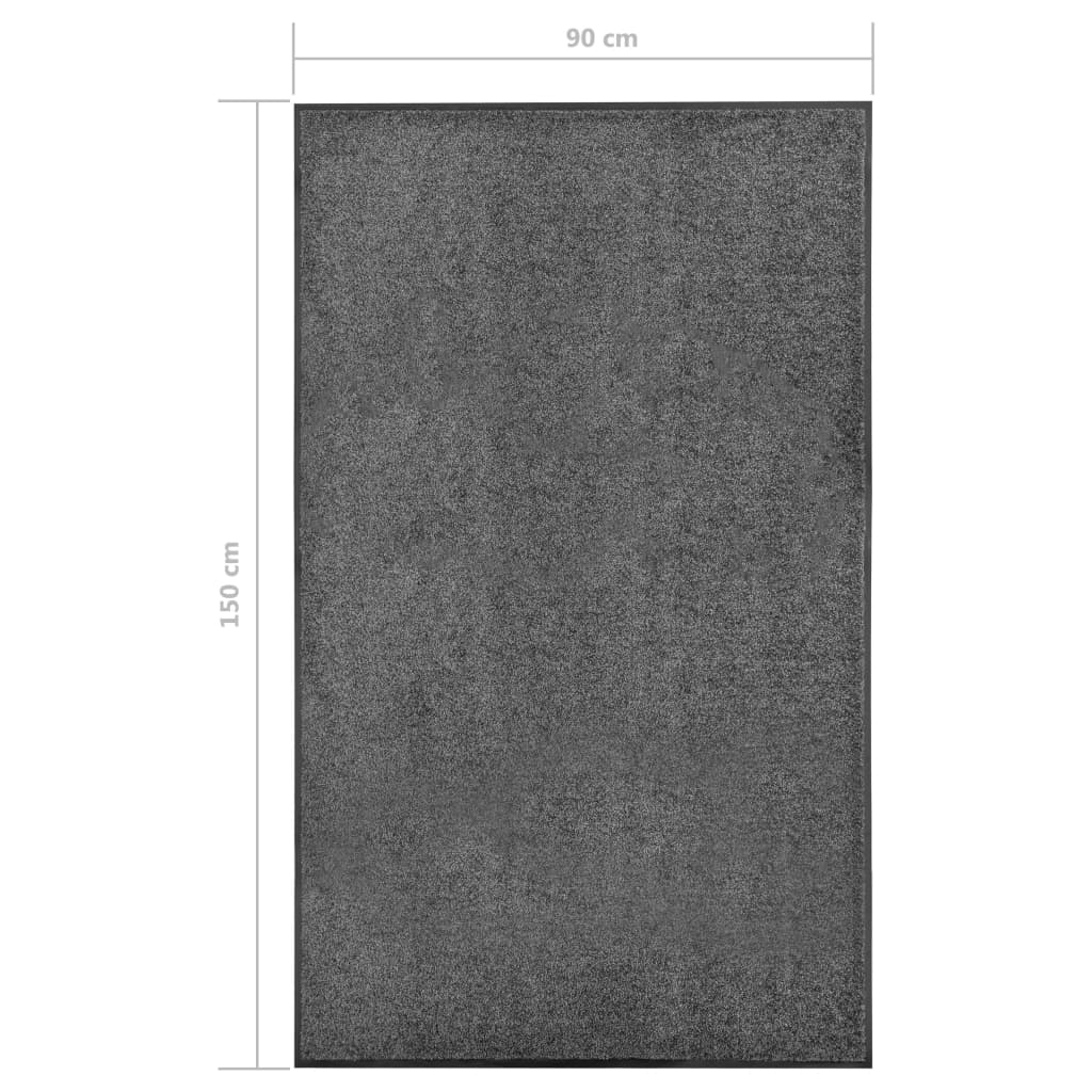 Otirač perivi antracit 90 x 150 cm