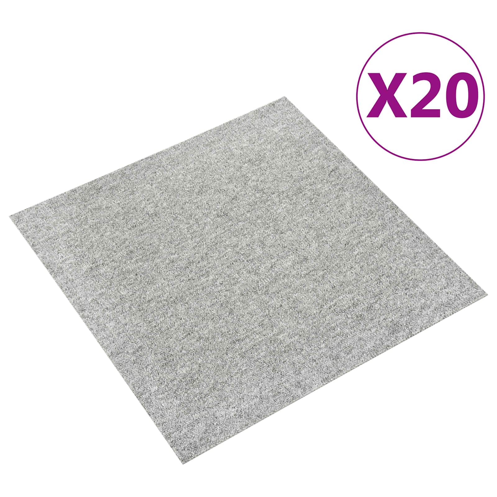 Tepih 20 pcs Svijetlo siva 50 x 50 cm 100% Polipropilen