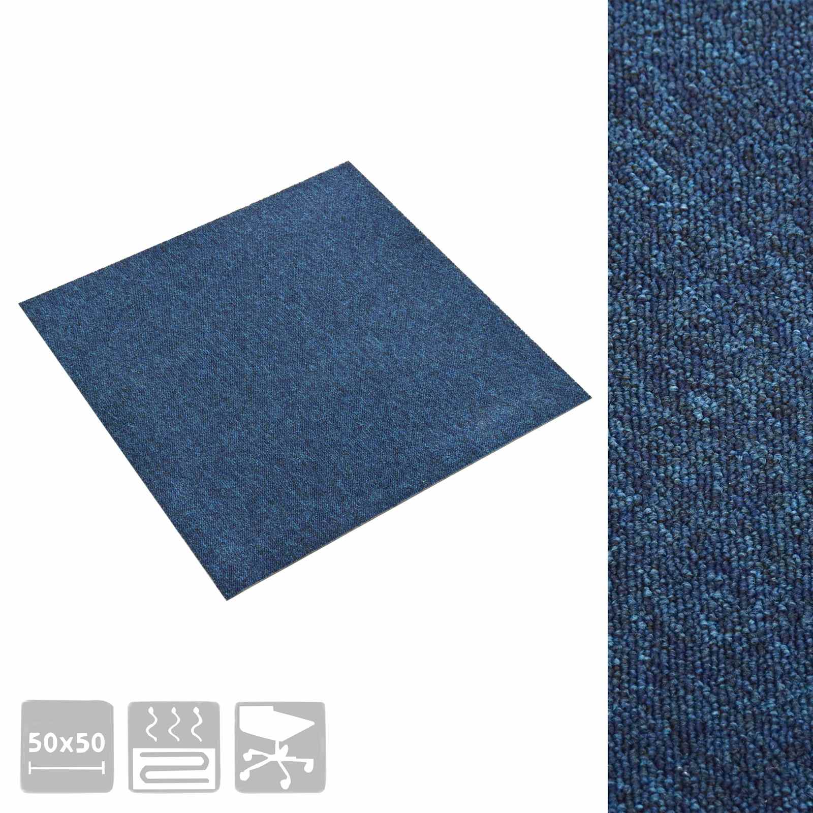 Tepih 20 pcs Tamno plava 50 x 50 cm 100% Polipropilen
