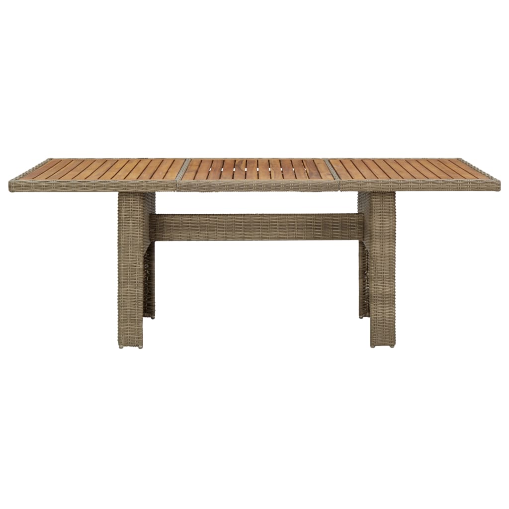 Vrtni blagovaonski stol smeđi 200 x 100 x 74 cm od poliratana
