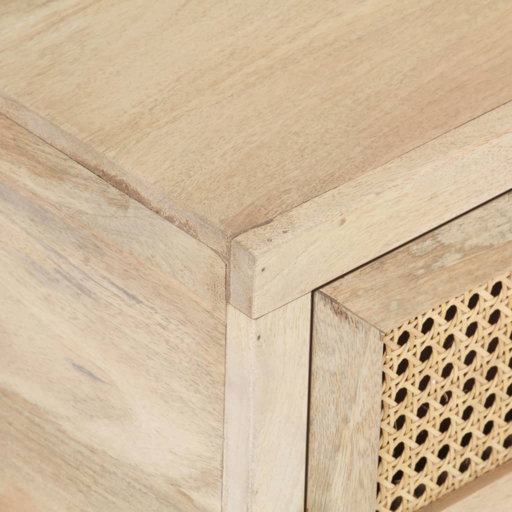 Stolić za kavu 90x50x37 cm masivno drvo manga i prirodna trska