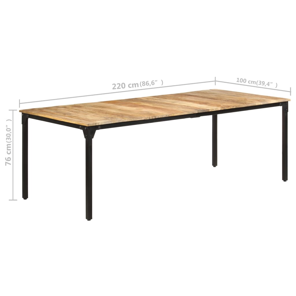 Blagovaonski stol 220 x 100 x 76 cm od grubog drva manga