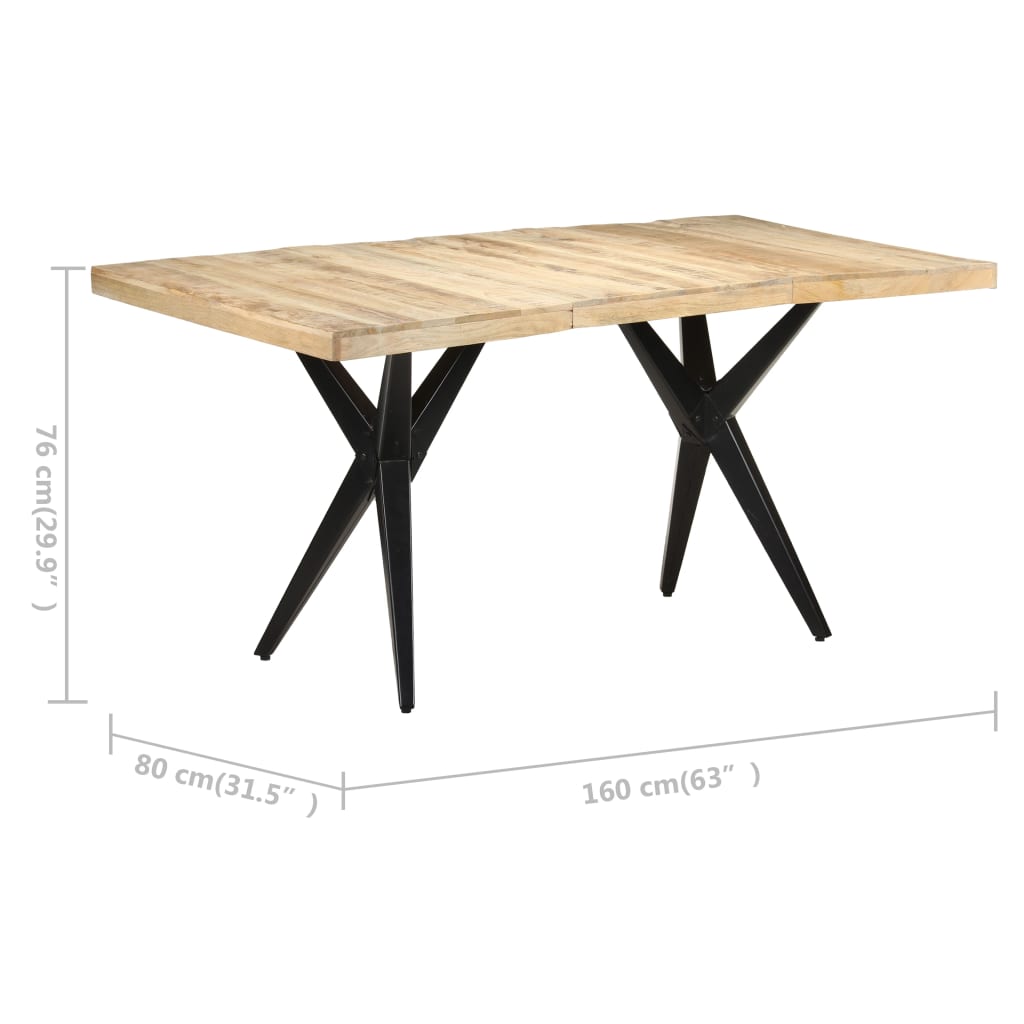 Blagovaonski stol 160 x 80 x 76 cm od grubog drva manga
