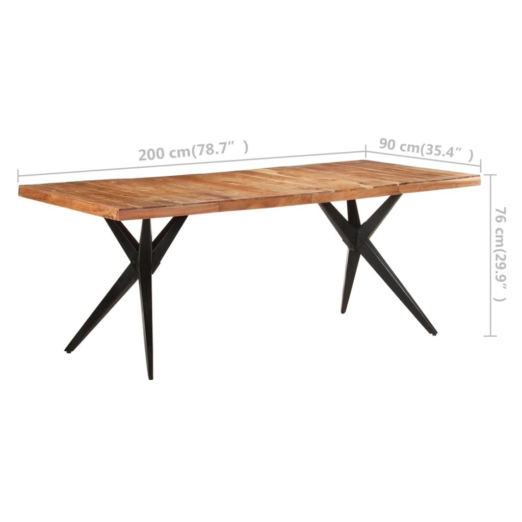 Blagovaonski stol 200 x 90 x 76 cm od masivnog drva bagrema