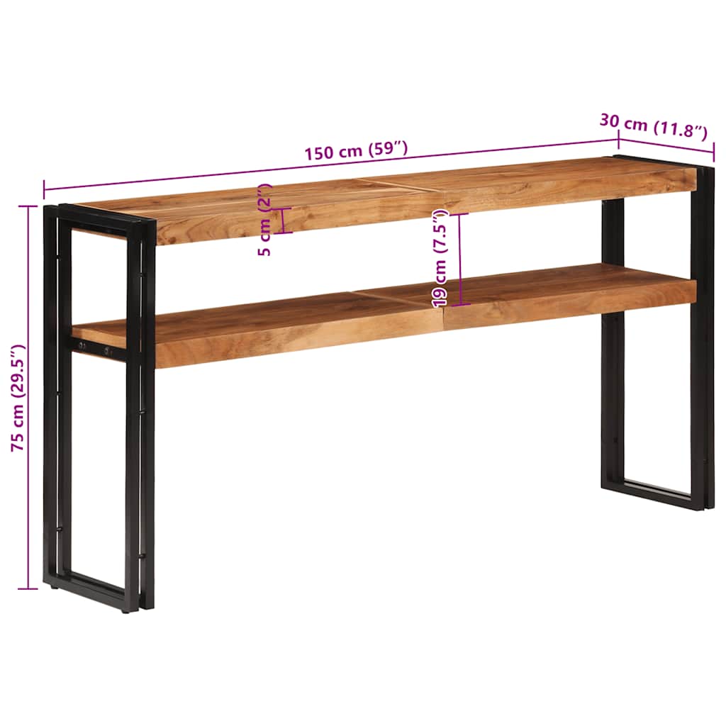 Konzolni stol 150 x 30 x 75 cm od masivnog bagremovog drva