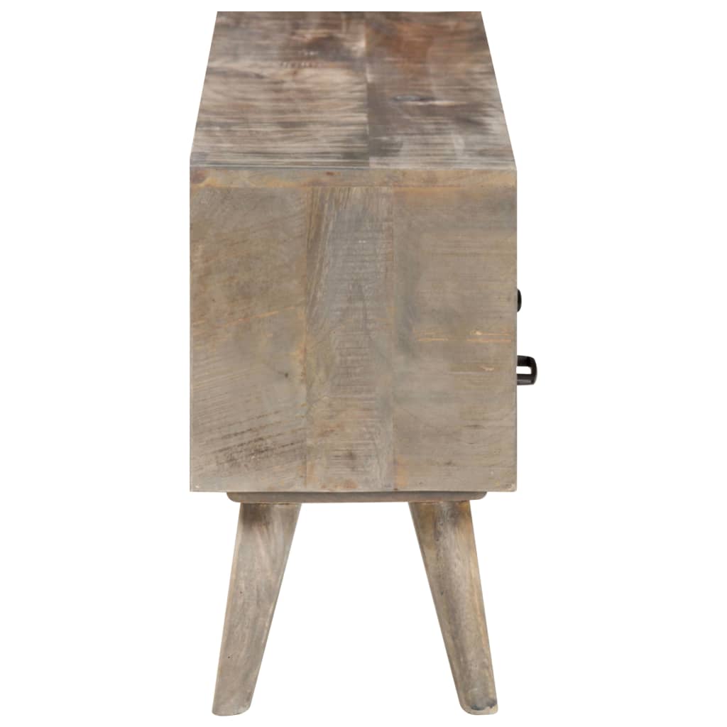 TV ormarić sivi 130 x 35 x 51 cm od masivnog grubog drva manga
