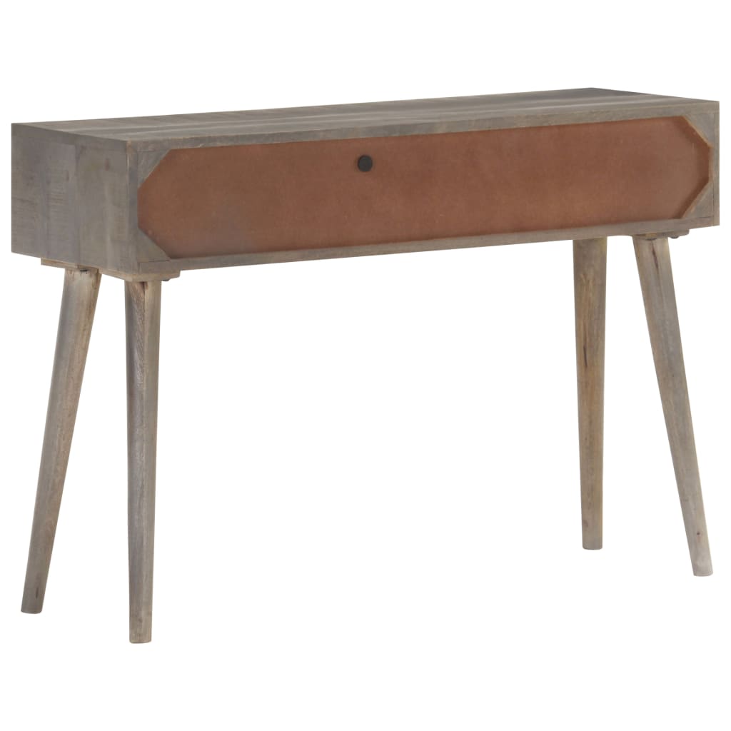 Konzolni stol sivi 110x35x75 cm od masivnog grubog drva manga