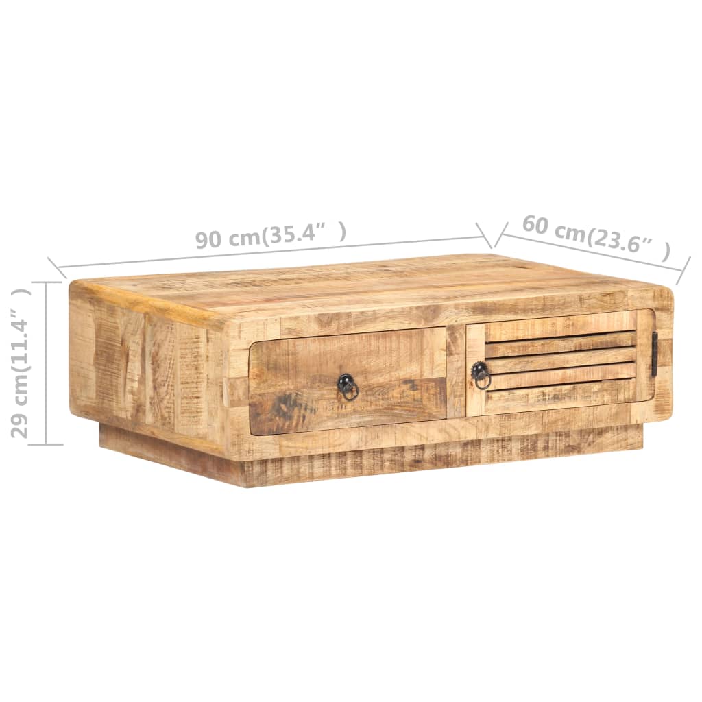 Stolić za kavu 90 x 60 x 29 cm od grubog drva manga