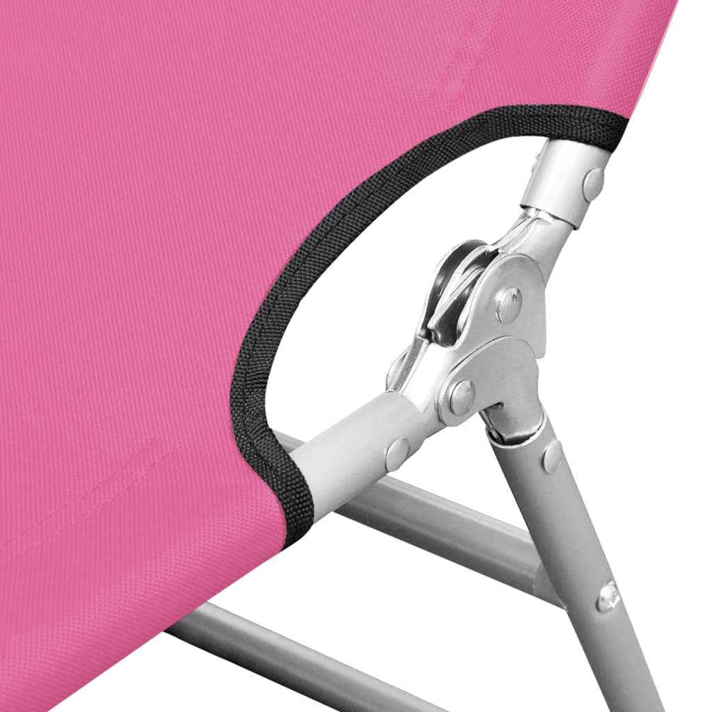Sklopiva ležaljka s jastucima za glavu čelična magenta roza
