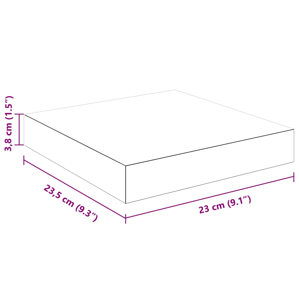 Plutajuće zidne police 4 kom sjajne bijele 23x23,5x3,8 cm MDF