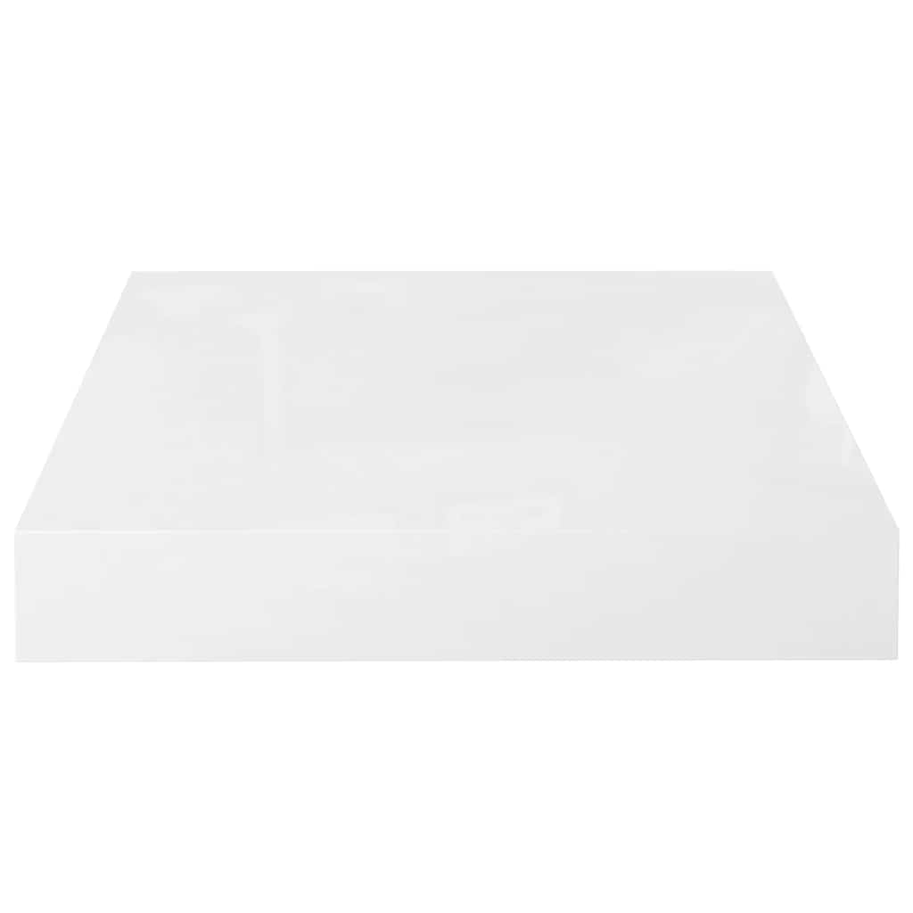 Plutajuće zidne police 4 kom sjajne bijele 23x23,5x3,8 cm MDF