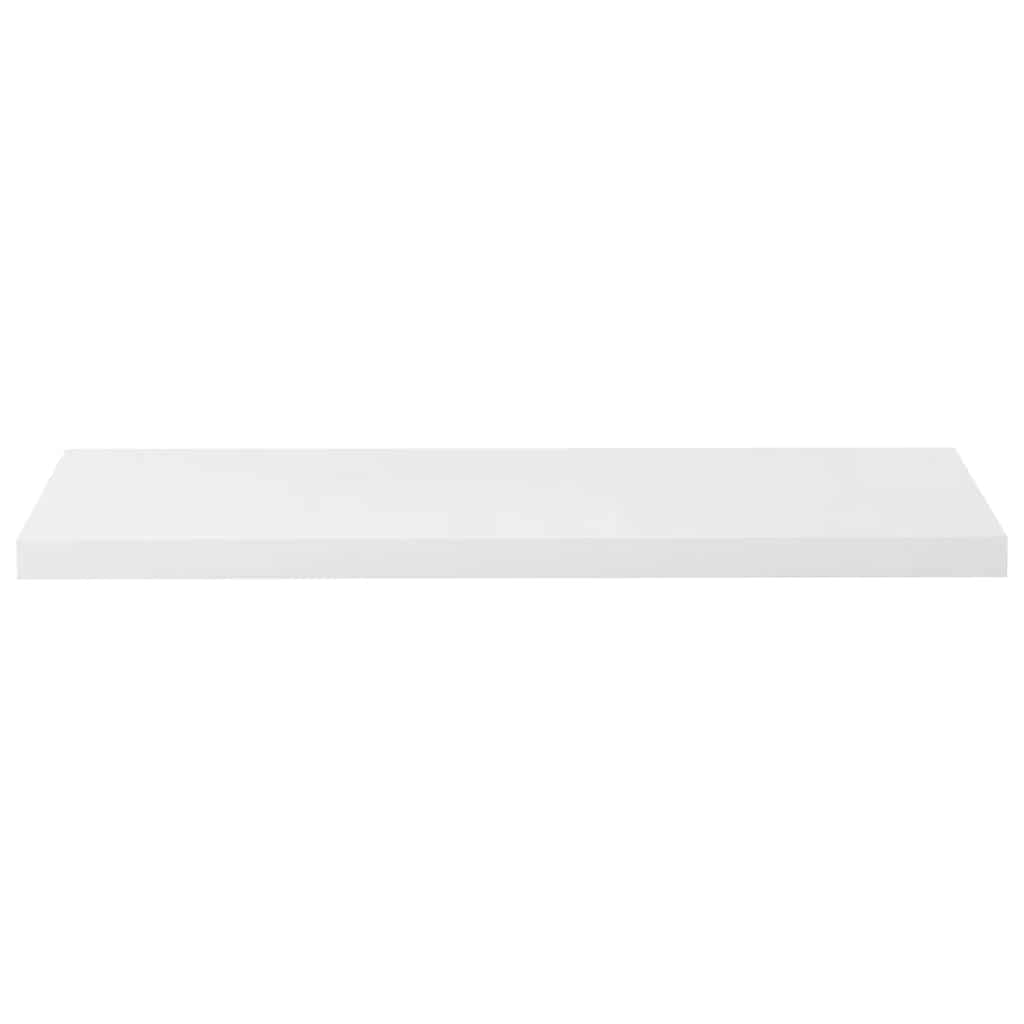 Plutajuće zidne police 2 kom sjajne bijele 90x23,5x3,8 cm MDF
