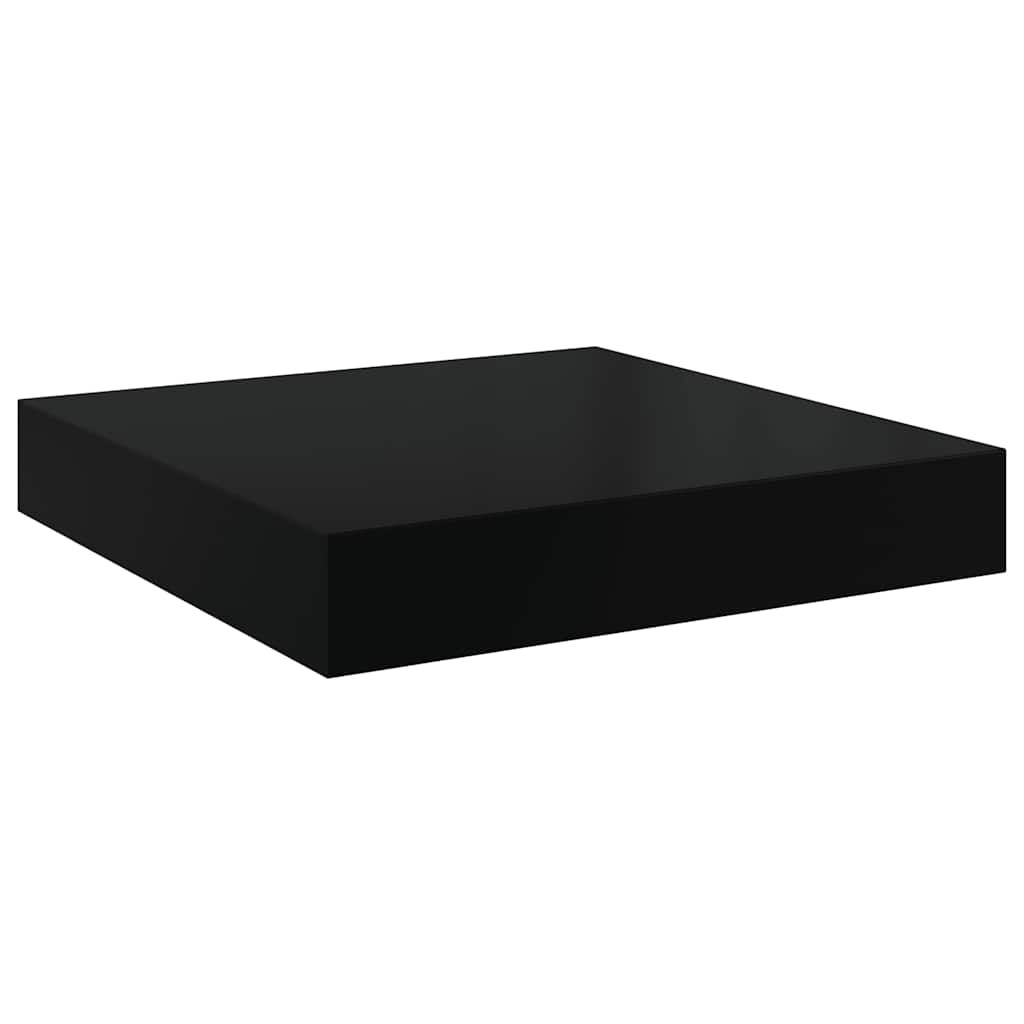 Plutajuća zidna polica visoki sjaj crna 23 x 23,5 x 3,8 cm MDF