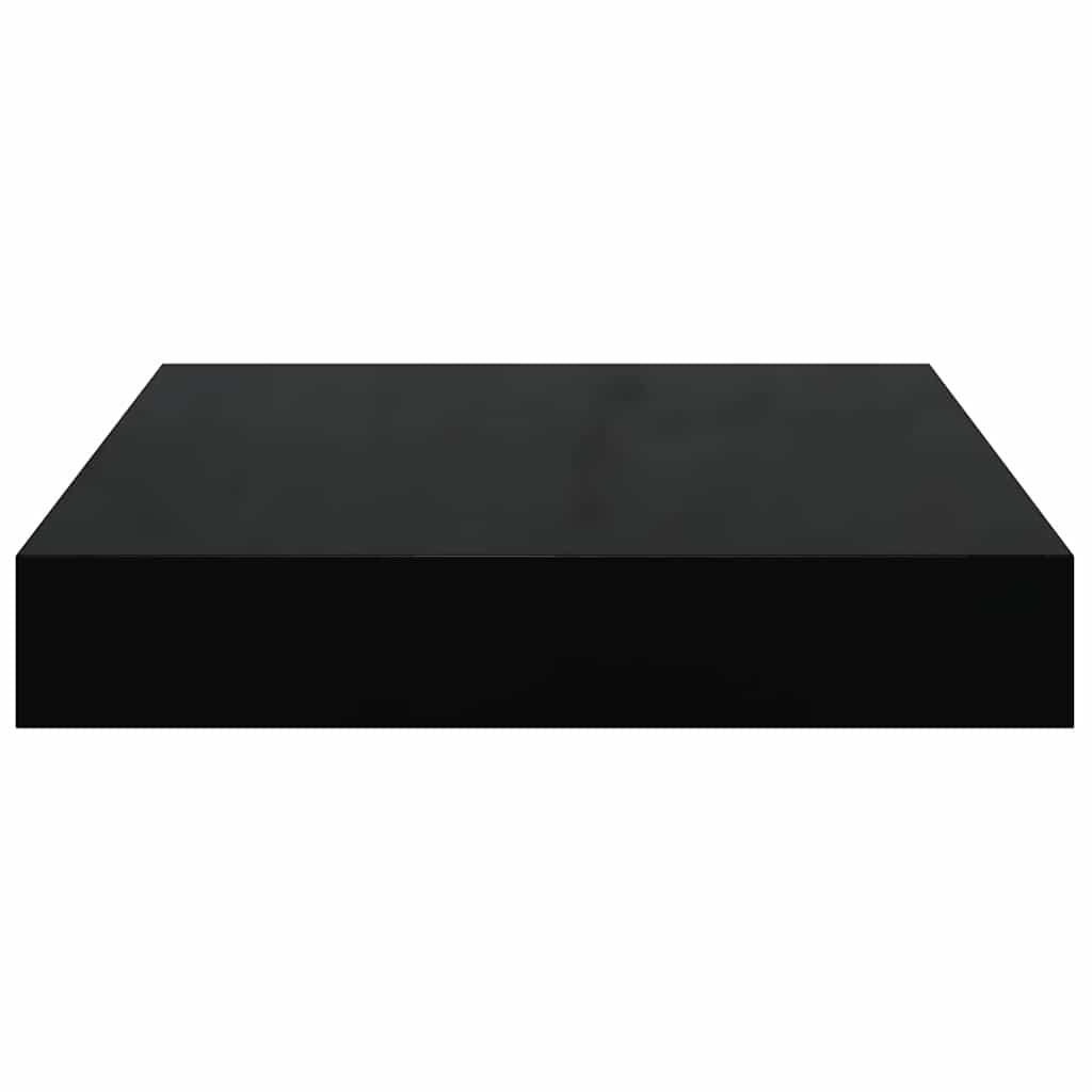 Plutajuće zidne police 4 kom sjajne crne 23 x 23,5 x 3,8 cm MDF