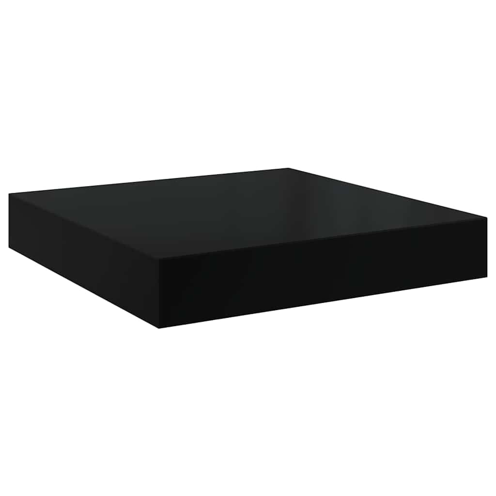 Plutajuće zidne police 2 kom sjajne crne 40 x 23 x 3,8 cm MDF