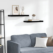 Plutajuće zidne police 2 kom sjajne crne 60 x 23,5 x 3,8 cm MDF