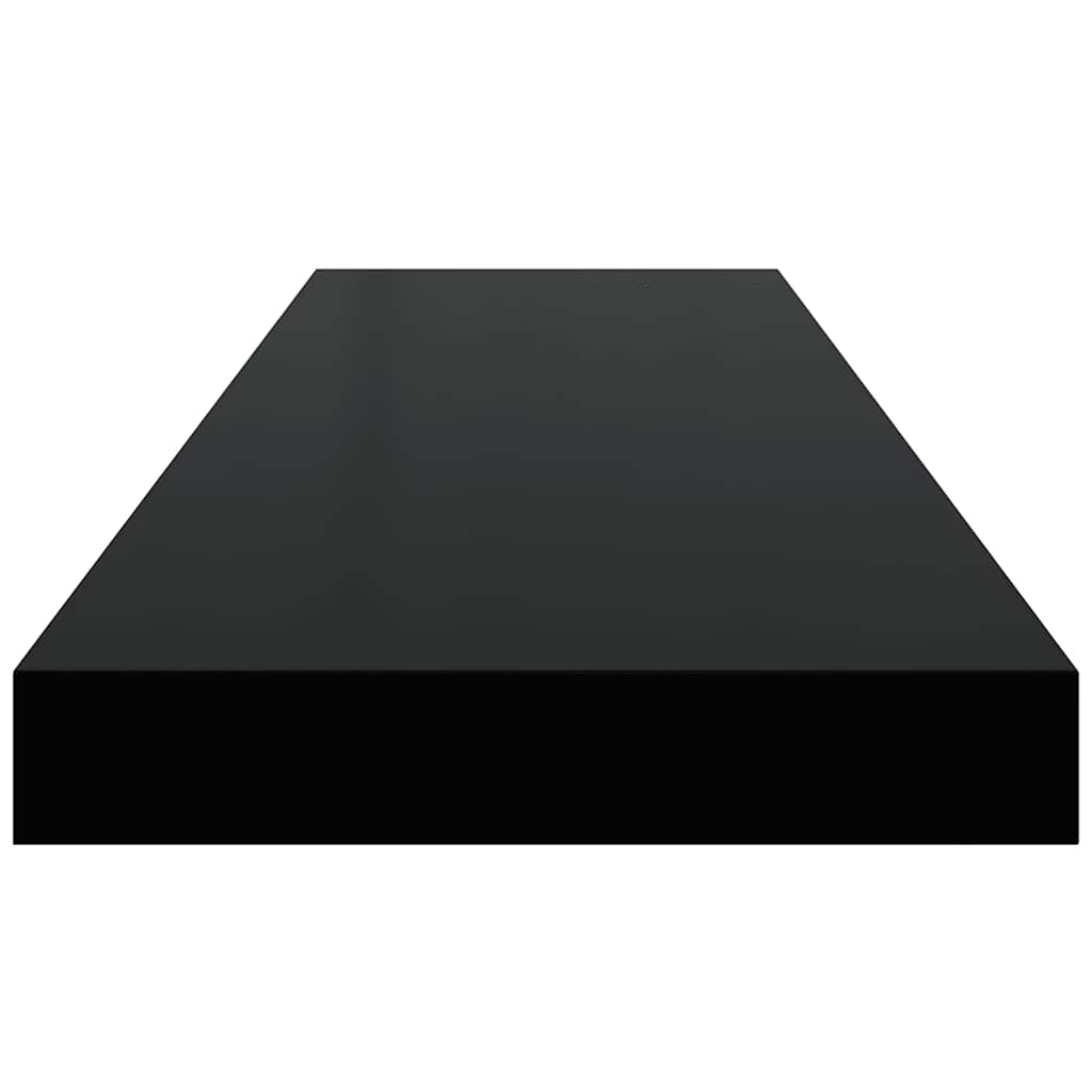 Plutajuća zidna polica visoki sjaj crna 80 x 23,5 x 3,8 cm MDF