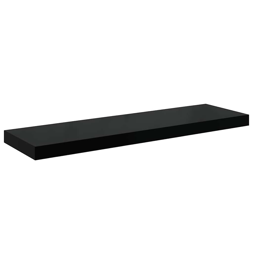 Plutajuće zidne police 2 kom sjajne crne 80 x 23,5 x 3,8 cm MDF