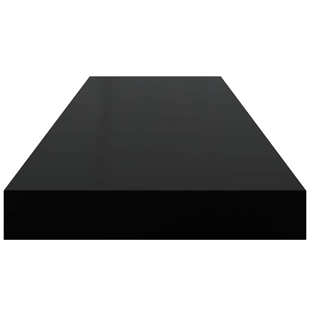Plutajuće zidne police 2 kom sjajne crne 80 x 23,5 x 3,8 cm MDF