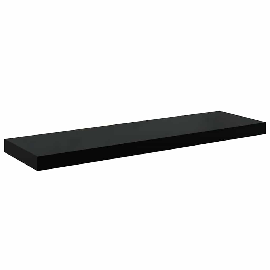 Plutajuće zidne police 4 kom sjajne crne 80 x 23,5 x 3,8 cm MDF