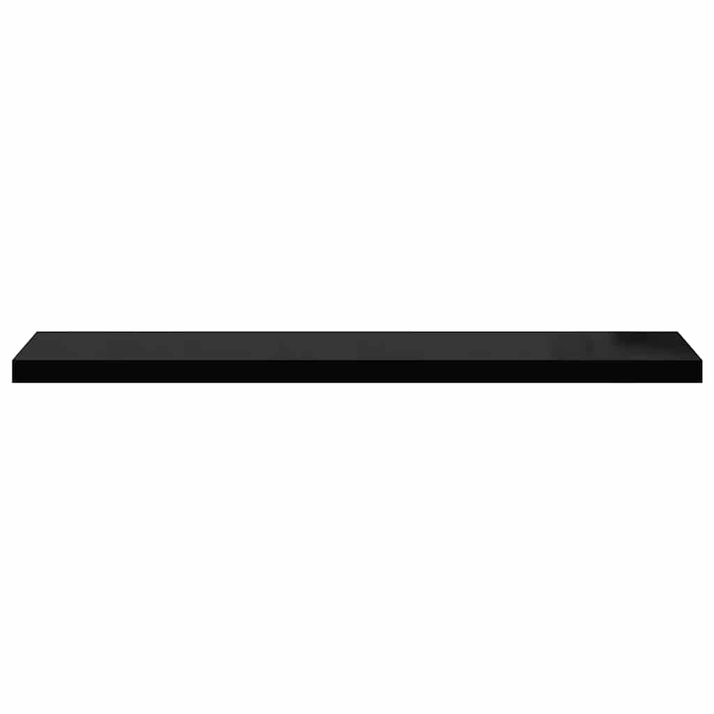 Plutajuće zidne police 4 kom sjajne crne 120x23,5x3,8 cm MDF