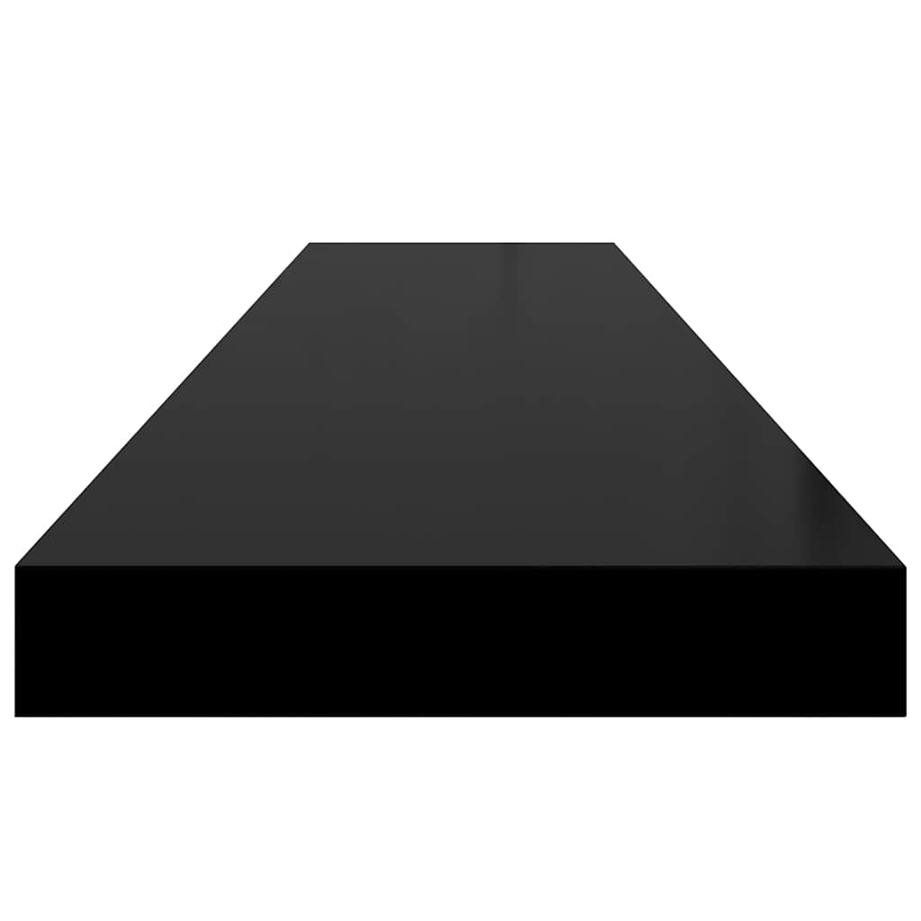 Plutajuće zidne police 4 kom sjajne crne 120x23,5x3,8 cm MDF