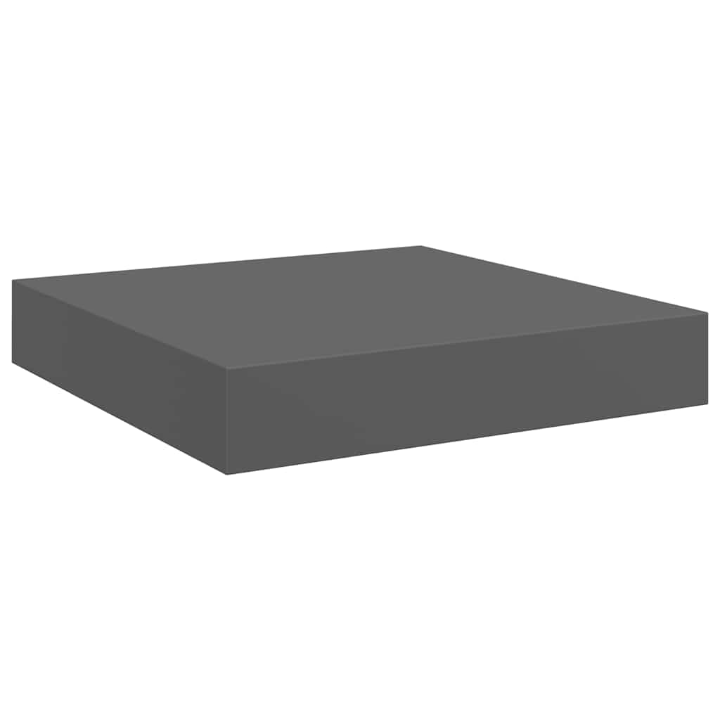 Plutajuća zidna polica visoki sjaj siva 23 x 23,5 x 3,8 cm MDF