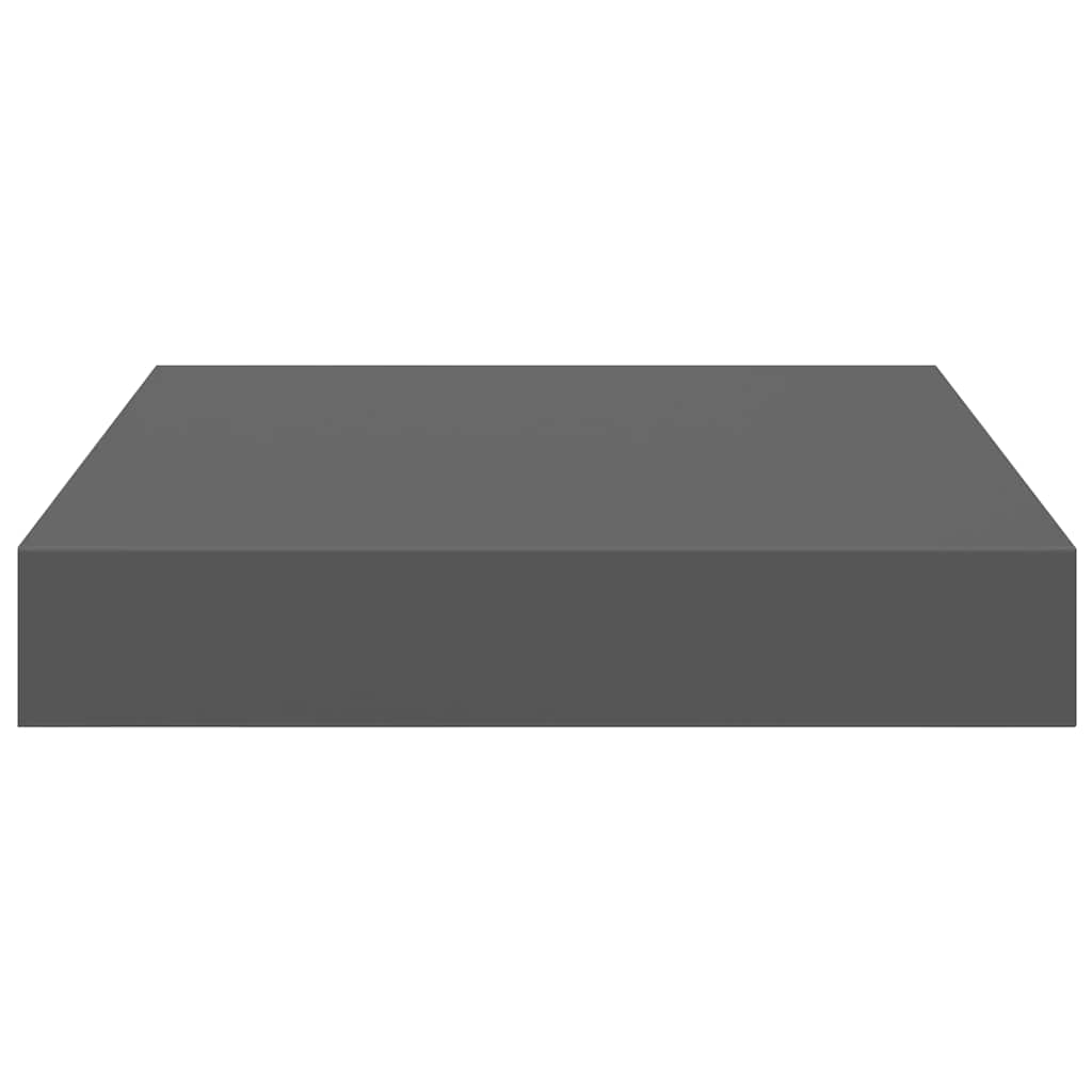 Plutajuće zidne police 2 kom sjajne sive 23 x 23,5 x 3,8 cm MDF